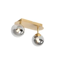 QAZQA Spot Gold 2-Licht verstellbar mit Rauchglas - Athen