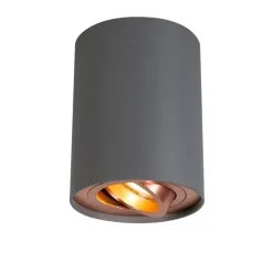 QAZQA Spot grau mit Kupferwirbel und Neigung - Rondoo Up