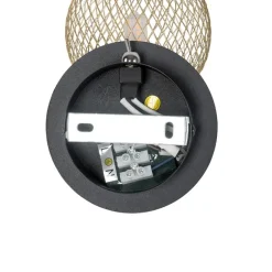 QAZQA Spot schwarz mit gold verstellbar - Athens Wire