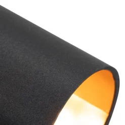 QAZQA Spot schwarz mit goldener Innenseite 3-Licht - Lofty