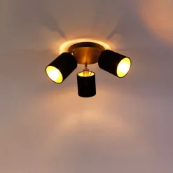 QAZQA Spot schwarz mit goldener Innenseite 3-Licht - Lofty