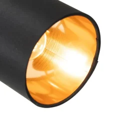 QAZQA Spot schwarz mit goldener Innenseite 3-Licht - Lofty