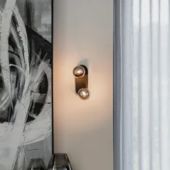 QAZQA Spot schwarz mit Rauchglas 2-Licht verstellbar - Athen