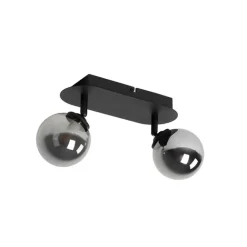 QAZQA Spot schwarz mit Rauchglas 2-Licht verstellbar - Athen