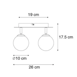 QAZQA Spot schwarz mit Rauchglas 2-Licht verstellbar - Athen