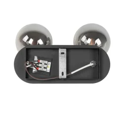 QAZQA Spot schwarz mit Rauchglas 2-Licht verstellbar - Athen