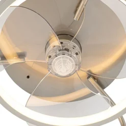 QAZQA Stahl Deckenventilator 46,5 cm inkl. LED mit Fernbedienung - Kees