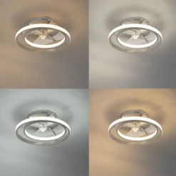 QAZQA Stahl Deckenventilator 46,5 cm inkl. LED mit Fernbedienung - Kees