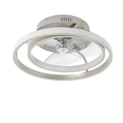 QAZQA Stahl Deckenventilator 46,5 cm inkl. LED mit Fernbedienung - Kees