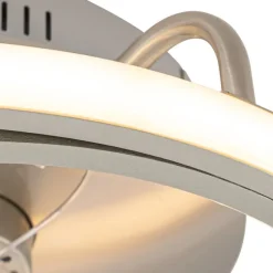 QAZQA Stahl Deckenventilator 46,5 cm inkl. LED mit Fernbedienung - Kees