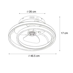 QAZQA Stahl Deckenventilator 46,5 cm inkl. LED mit Fernbedienung - Kees