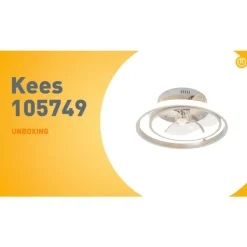 QAZQA Stahl Deckenventilator 46,5 cm inkl. LED mit Fernbedienung - Kees