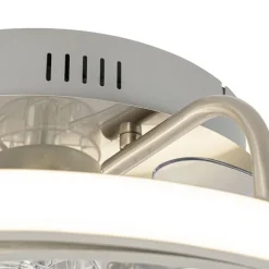 QAZQA Stahl Deckenventilator 46,5 cm inkl. LED mit Fernbedienung - Kees