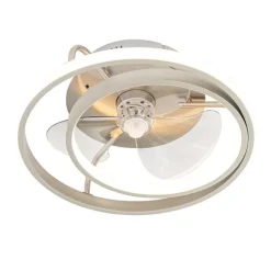 QAZQA Stahl Deckenventilator 46,5 cm inkl. LED mit Fernbedienung - Kees