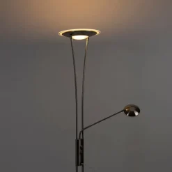 QAZQA Stahl Stehlampe mit Lesearm inkl. LED und USB-Anschluss - Sevilla