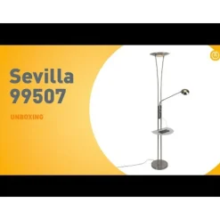 QAZQA Stahl Stehlampe mit Lesearm inkl. LED und USB-Anschluss - Sevilla