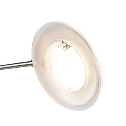 QAZQA Stahl Stehlampe mit Lesearm inkl. LED und USB-Anschluss - Sevilla