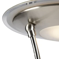 QAZQA Stahl Stehlampe mit Lesearm inkl. LED und USB-Anschluss - Sevilla
