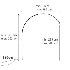 QAZQA Stahlbogen für XXL-Bogenlampe ohne Fuß