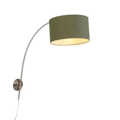 QAZQA Stahlwandbogenlampe mit schattengrünem 35/35/20 einstellbar