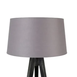 QAZQA Stativ schwarz mit Leinenschirm Dunkelgrau 45 cm - Stativ Classic