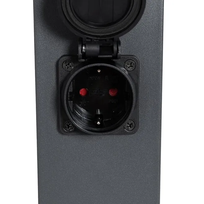 QAZQA Steh-Außenleuchte dunkelgrau 45 cm mit Fassung IP44 - Malios