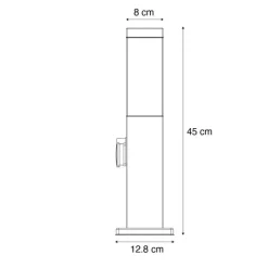 QAZQA Steh-Außenleuchte dunkelgrau 45 cm mit Fassung IP44 - Malios