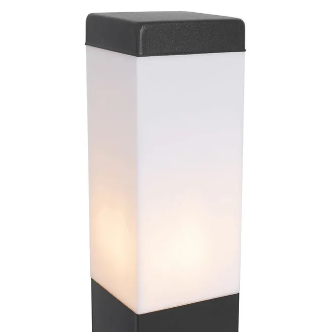 QAZQA Steh-Außenleuchte dunkelgrau 45 cm mit Fassung IP44 - Malios