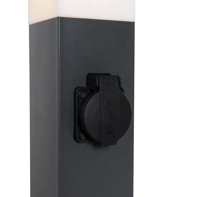 QAZQA Steh-Außenleuchte dunkelgrau 45 cm mit Fassung IP44 - Malios