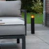 QAZQA Stehende Außenlampe schwarz 50 cm IP44 mit Rauchglaseffekt - Dänemark