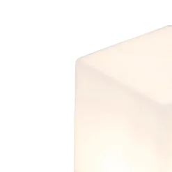 QAZQA Stehende Außenlampe schwarz mit opalweißem Schirm 30 cm - Dänemark