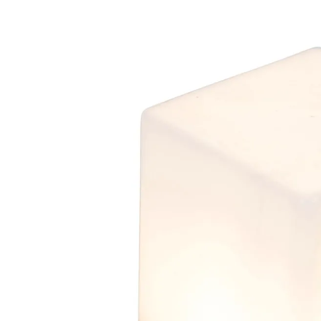 QAZQA Stehende Außenlampe schwarz mit opalweißem Schirm 30 cm - Dänemark