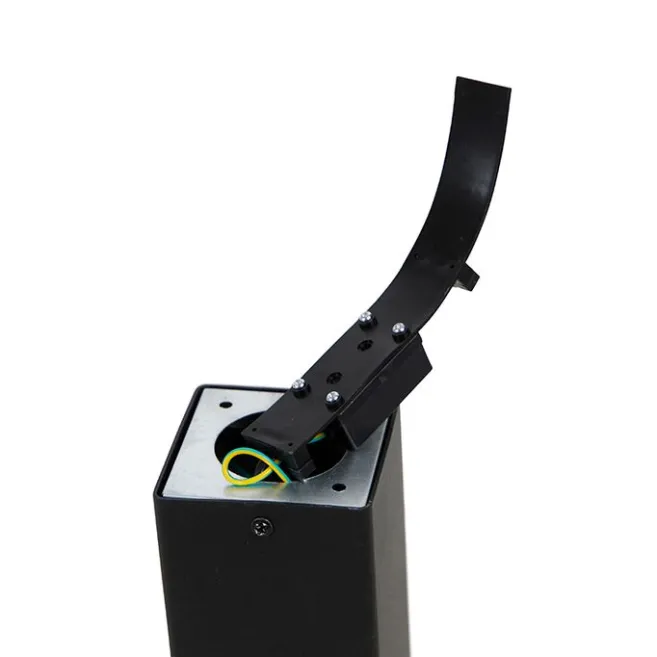 QAZQA Stehende Außenlampe schwarz mit opalweißem Schirm 30 cm - Dänemark