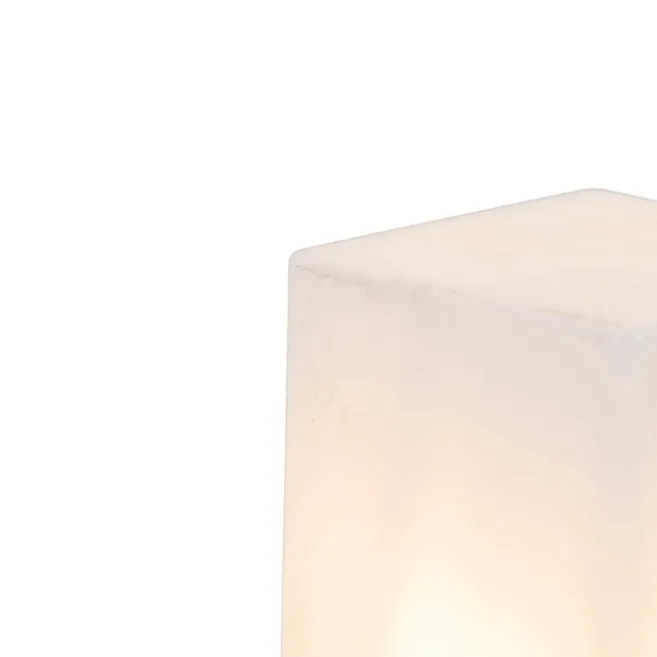 QAZQA Stehende Außenlampe schwarz mit opalweißem Schirm 50 cm - Dänemark