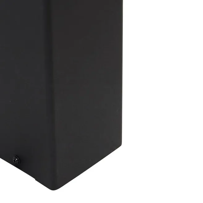 QAZQA Stehende Außenlampe schwarz mit opalweißem Schirm 50 cm - Dänemark