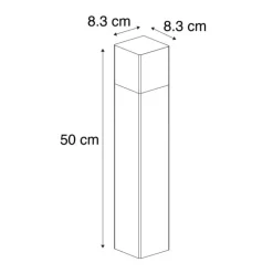 QAZQA Stehende Außenlampe schwarz 50 cm IP44 mit Rauchglaseffekt - Dänemark
