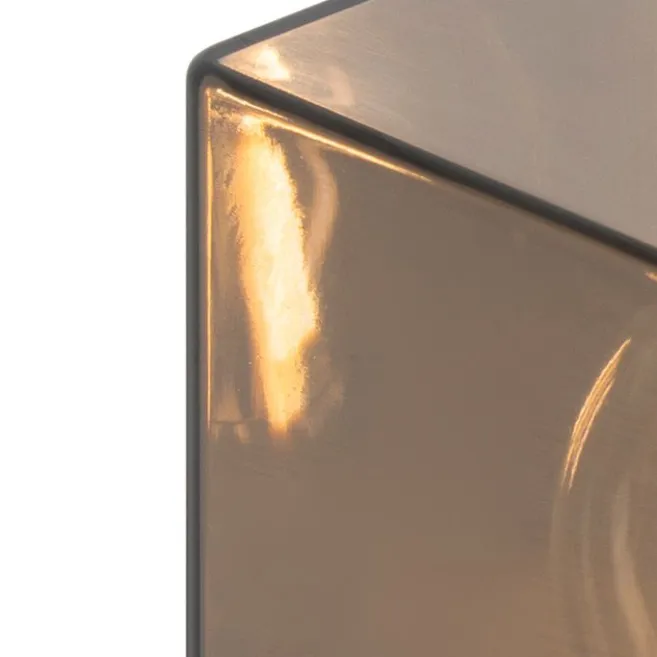 QAZQA Stehende Außenlampe schwarz 50 cm IP44 mit Rauchglaseffekt - Dänemark