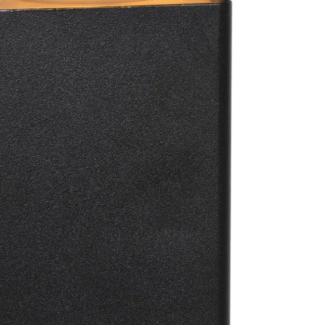 QAZQA Stehende Außenlampe schwarz 50 cm IP44 mit Rauchglaseffekt - Dänemark