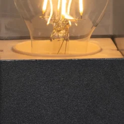 QAZQA Stehende Außenlampe schwarz 50 cm IP44 mit Rauchglaseffekt - Dänemark