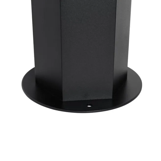 QAZQA Stehende Außenlampe Schwarz mit Rauchglas Sechseckig 50 cm - Dänemark