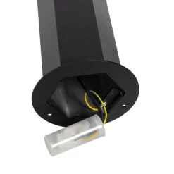 QAZQA Stehende Außenlampe Schwarz mit Rauchglas Sechseckig 50 cm - Dänemark