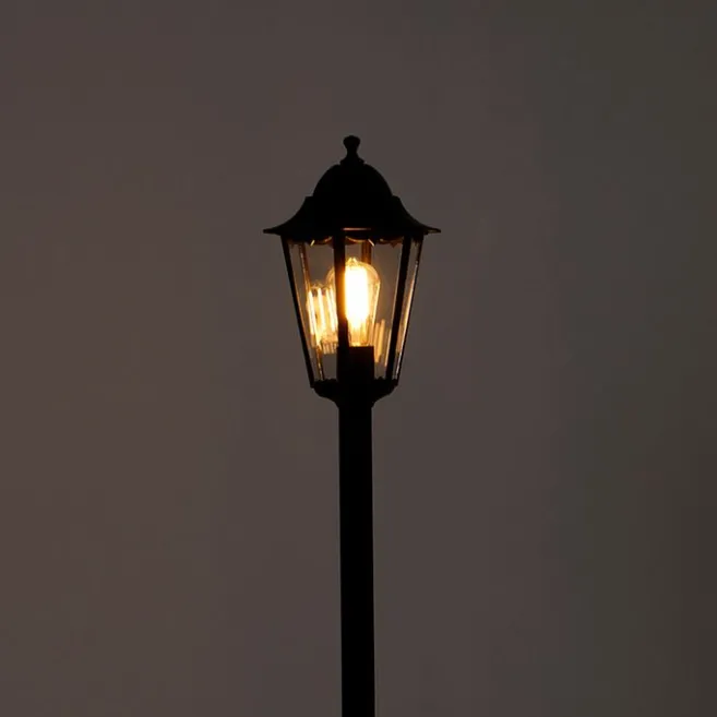 QAZQA Stehende Außenlaterne schwarz 120 cm IP44 - New Orleans