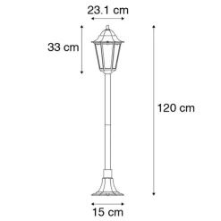 QAZQA Stehende Außenlaterne schwarz 120 cm IP44 - New Orleans