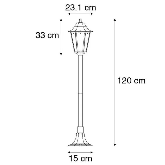 QAZQA Stehende Außenlaterne schwarz 120 cm IP44 - New Orleans