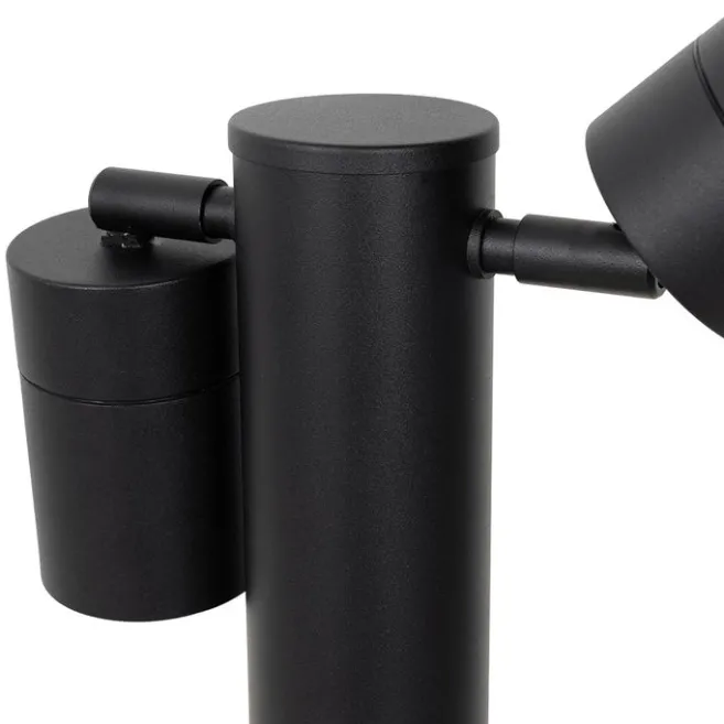 QAZQA Stehende Außenleuchte schwarz 45 cm IP44 verstellbar 2-Licht - Duo