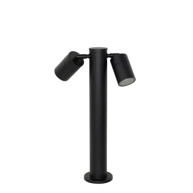 QAZQA Stehende Außenleuchte schwarz 45 cm IP44 verstellbar 2-Licht - Duo