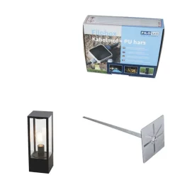 QAZQA Stehende Außenleuchte schwarz 40 cm mit Erdspieß und Kabeltülle - Charlois