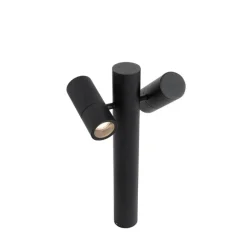 QAZQA Stehende Außenleuchte schwarz 50 cm 2-Licht verstellbar - Duo