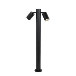 QAZQA Stehende Außenleuchte schwarz 80 cm IP44 verstellbar 2-Licht - Duo