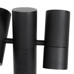 QAZQA Stehende Außenleuchte schwarz 50 cm 2-Licht verstellbar - Duo